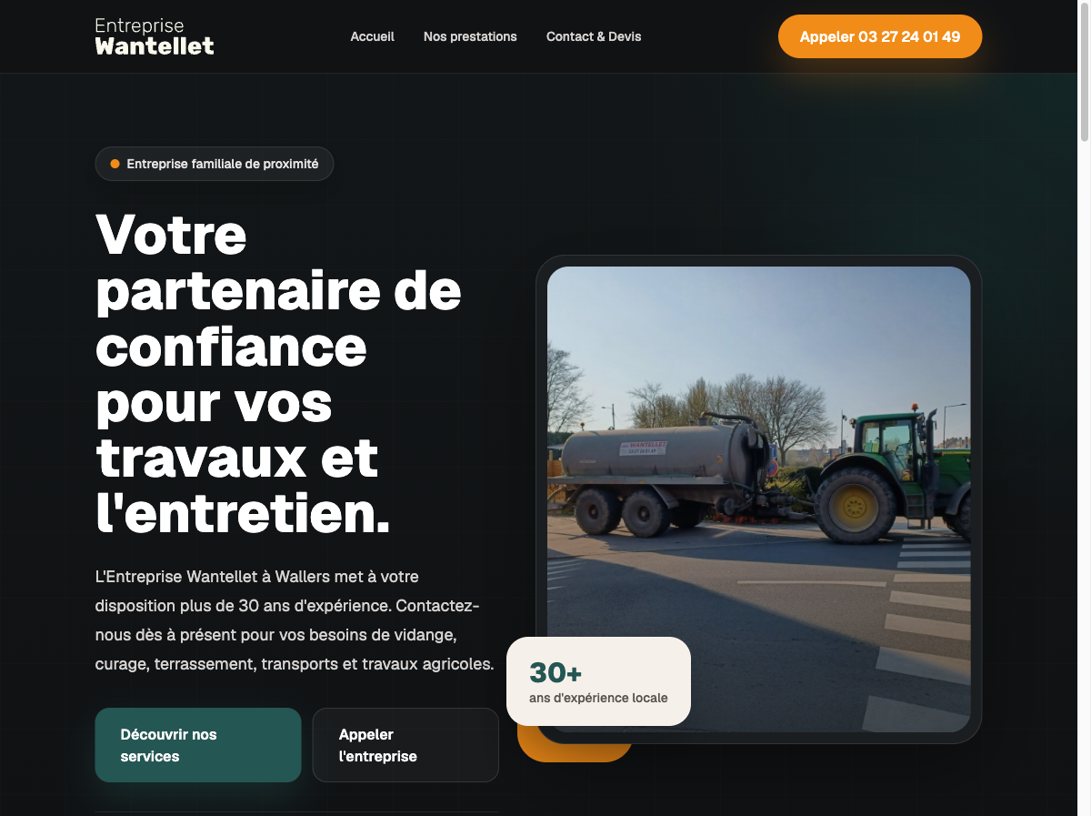 Site Entreprise Wantellet